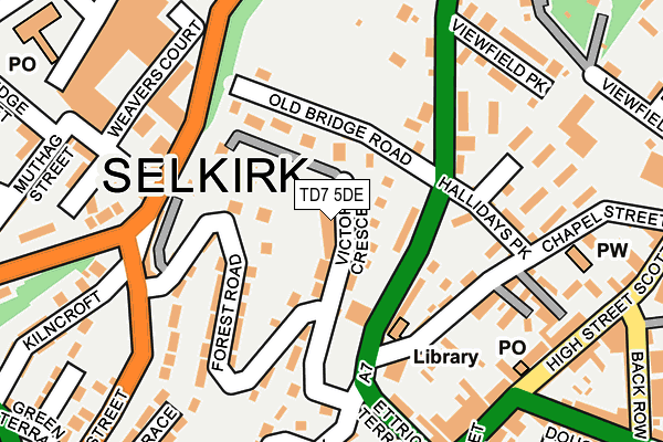 TD7 5DE map - OS OpenMap – Local (Ordnance Survey)