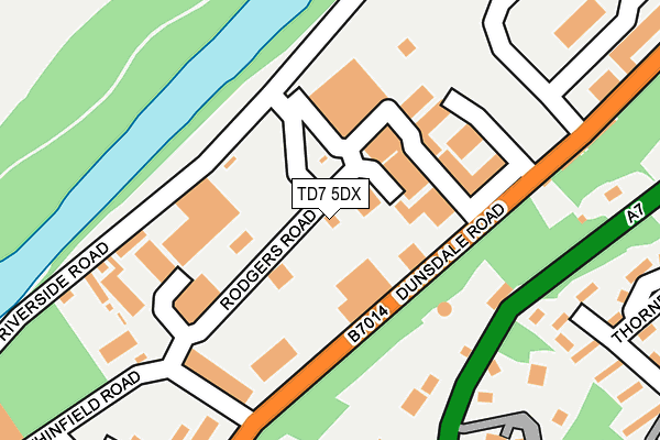 TD7 5DX map - OS OpenMap – Local (Ordnance Survey)