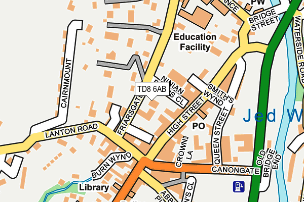 TD8 6AB map - OS OpenMap – Local (Ordnance Survey)