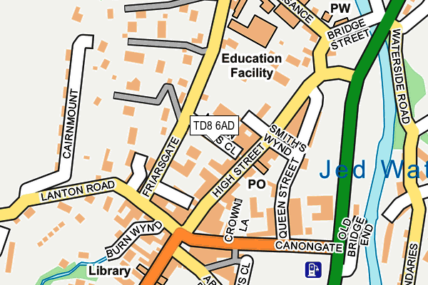 TD8 6AD map - OS OpenMap – Local (Ordnance Survey)