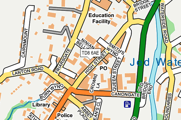 TD8 6AE map - OS OpenMap – Local (Ordnance Survey)