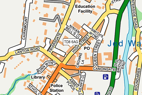 TD8 6AG map - OS OpenMap – Local (Ordnance Survey)