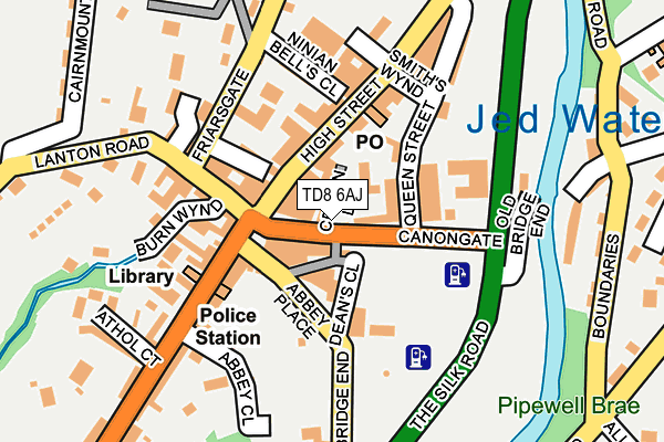 TD8 6AJ map - OS OpenMap – Local (Ordnance Survey)
