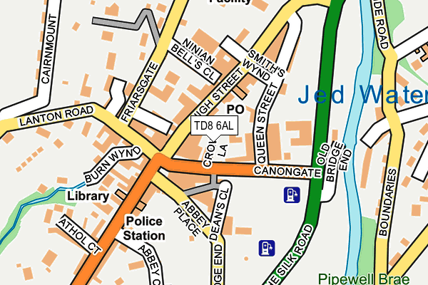 TD8 6AL map - OS OpenMap – Local (Ordnance Survey)