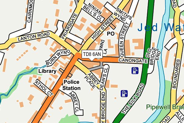 TD8 6AN map - OS OpenMap – Local (Ordnance Survey)