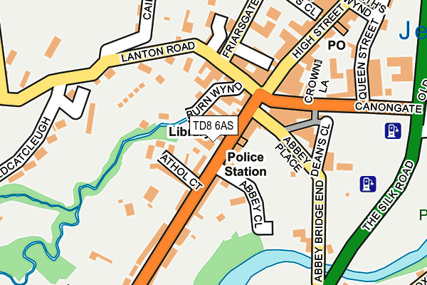 TD8 6AS map - OS OpenMap – Local (Ordnance Survey)