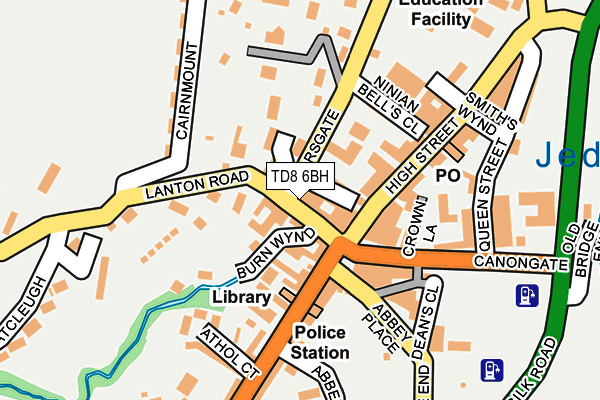 TD8 6BH map - OS OpenMap – Local (Ordnance Survey)