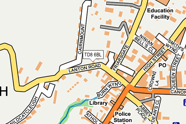 TD8 6BL map - OS OpenMap – Local (Ordnance Survey)