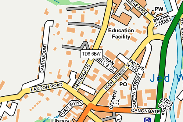 TD8 6BW map - OS OpenMap – Local (Ordnance Survey)