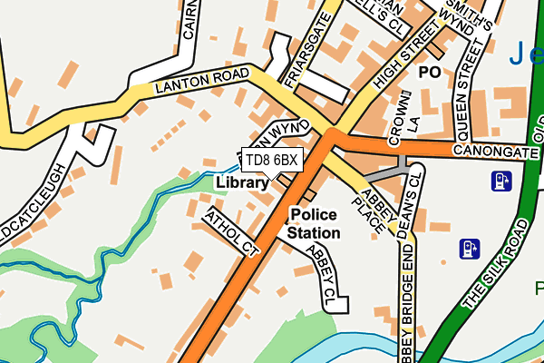 TD8 6BX map - OS OpenMap – Local (Ordnance Survey)