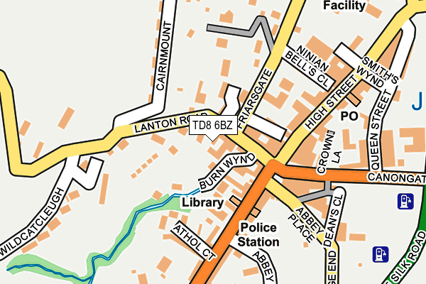 TD8 6BZ map - OS OpenMap – Local (Ordnance Survey)