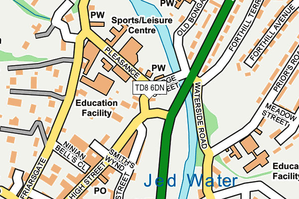 TD8 6DN map - OS OpenMap – Local (Ordnance Survey)