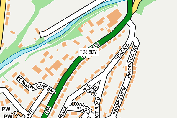 TD8 6DY map - OS OpenMap – Local (Ordnance Survey)