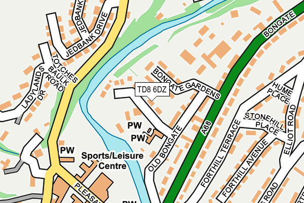 TD8 6DZ map - OS OpenMap – Local (Ordnance Survey)