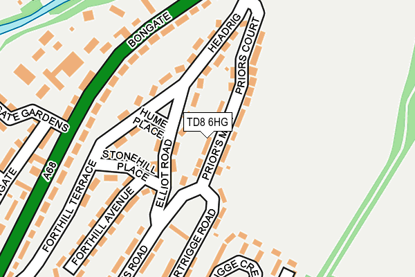 TD8 6HG map - OS OpenMap – Local (Ordnance Survey)