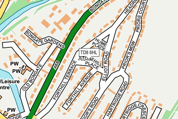TD8 6HL map - OS OpenMap – Local (Ordnance Survey)