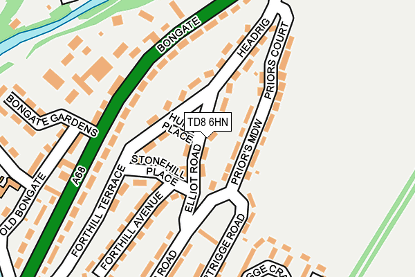 TD8 6HN map - OS OpenMap – Local (Ordnance Survey)