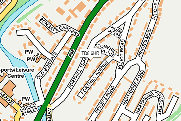 TD8 6HR map - OS OpenMap – Local (Ordnance Survey)