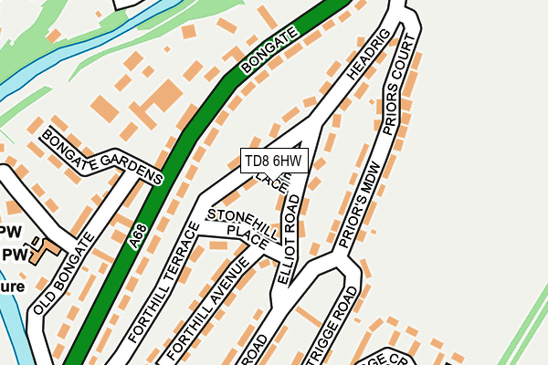 TD8 6HW map - OS OpenMap – Local (Ordnance Survey)