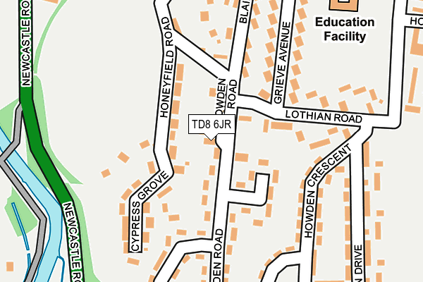 TD8 6JR map - OS OpenMap – Local (Ordnance Survey)