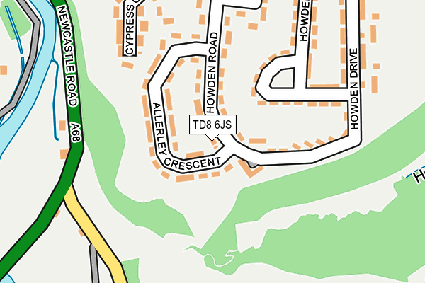TD8 6JS map - OS OpenMap – Local (Ordnance Survey)
