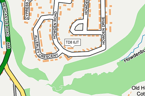 TD8 6JT map - OS OpenMap – Local (Ordnance Survey)