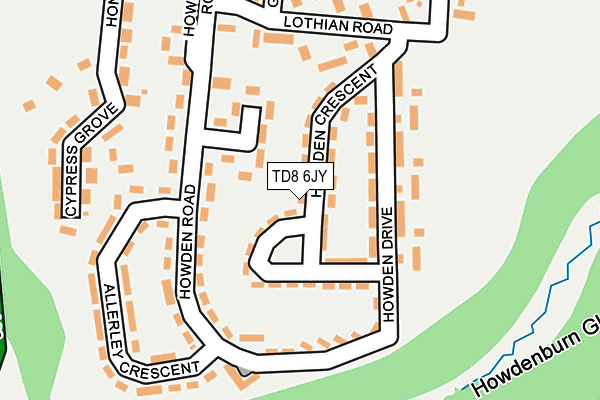 TD8 6JY map - OS OpenMap – Local (Ordnance Survey)