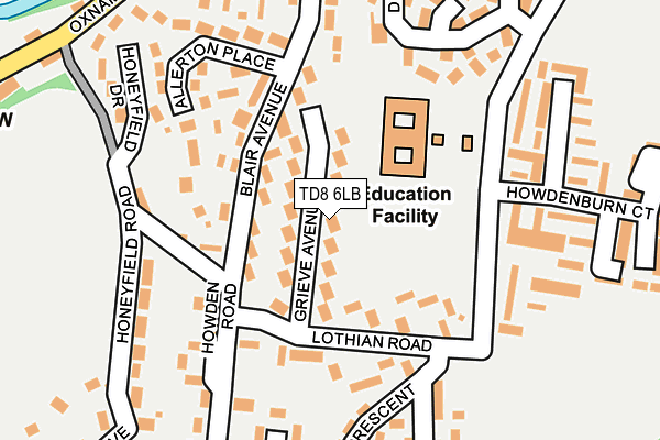 TD8 6LB map - OS OpenMap – Local (Ordnance Survey)