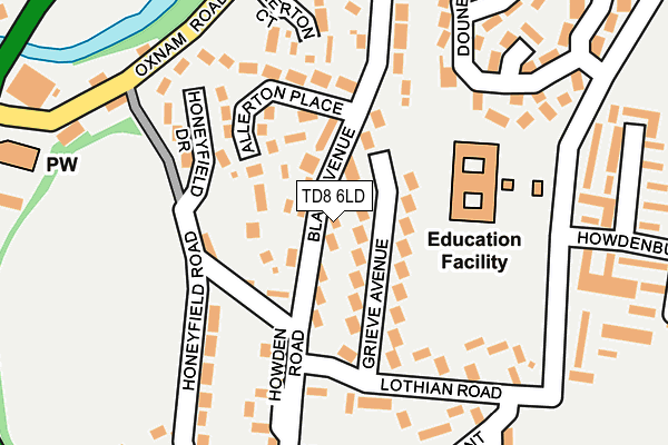 TD8 6LD map - OS OpenMap – Local (Ordnance Survey)