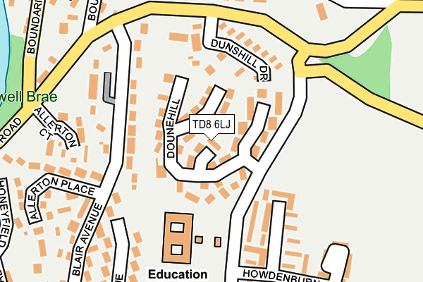 TD8 6LJ map - OS OpenMap – Local (Ordnance Survey)
