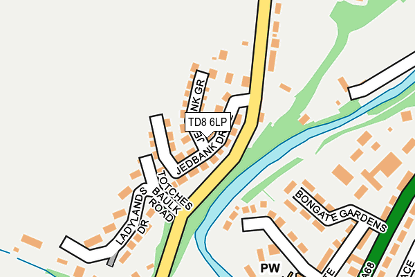 TD8 6LP map - OS OpenMap – Local (Ordnance Survey)