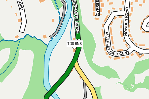 TD8 6NS map - OS OpenMap – Local (Ordnance Survey)