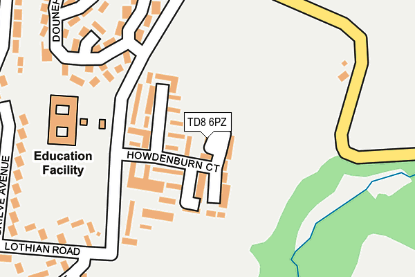 TD8 6PZ map - OS OpenMap – Local (Ordnance Survey)