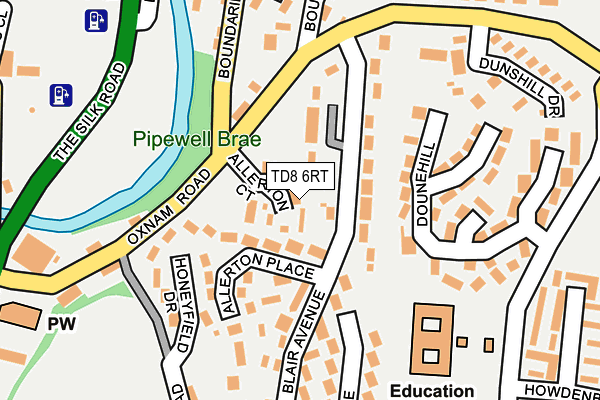 TD8 6RT map - OS OpenMap – Local (Ordnance Survey)