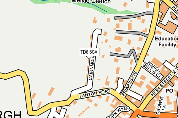 TD8 6SA map - OS OpenMap – Local (Ordnance Survey)