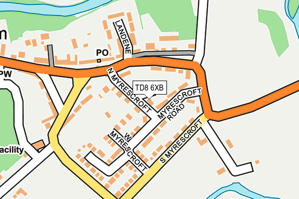 TD8 6XB map - OS OpenMap – Local (Ordnance Survey)