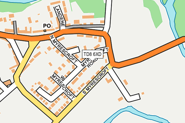 TD8 6XD map - OS OpenMap – Local (Ordnance Survey)