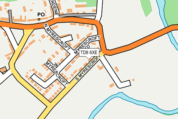 TD8 6XE map - OS OpenMap – Local (Ordnance Survey)