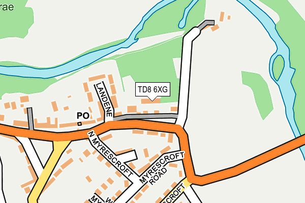 TD8 6XG map - OS OpenMap – Local (Ordnance Survey)
