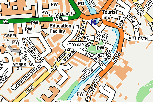 TD9 0AR map - OS OpenMap – Local (Ordnance Survey)