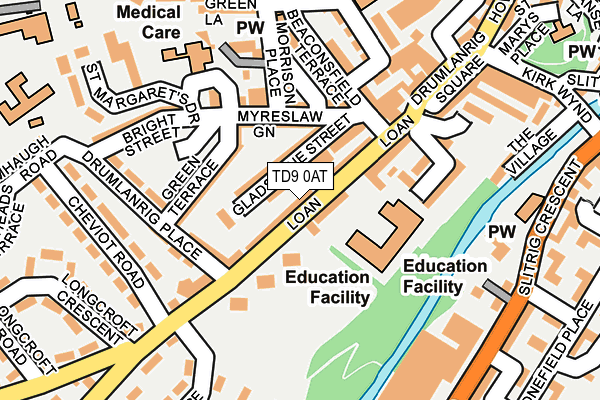 TD9 0AT map - OS OpenMap – Local (Ordnance Survey)