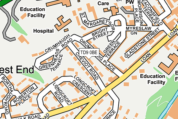 TD9 0BE map - OS OpenMap – Local (Ordnance Survey)