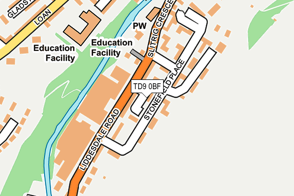 TD9 0BF map - OS OpenMap – Local (Ordnance Survey)