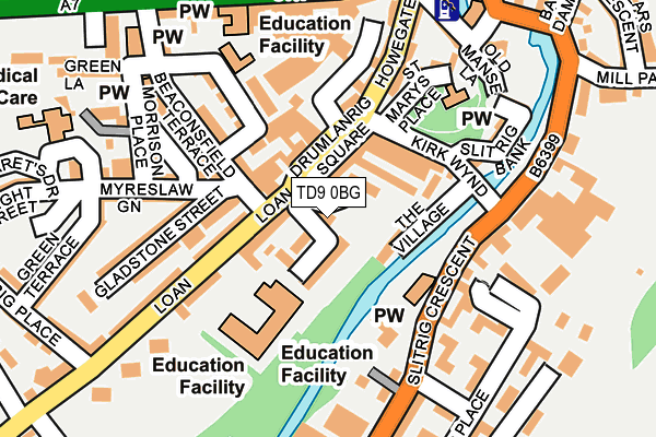 TD9 0BG map - OS OpenMap – Local (Ordnance Survey)
