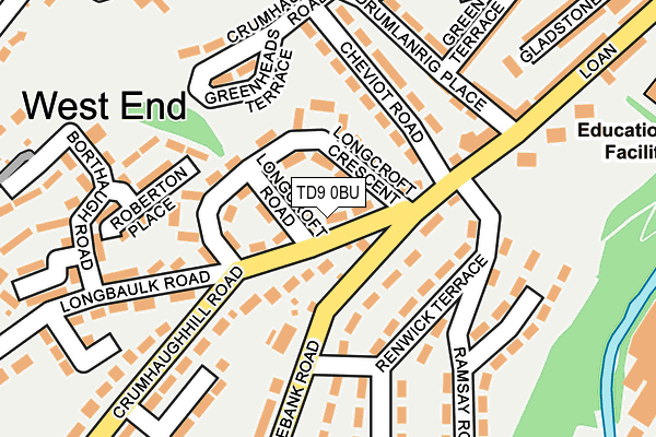 TD9 0BU map - OS OpenMap – Local (Ordnance Survey)