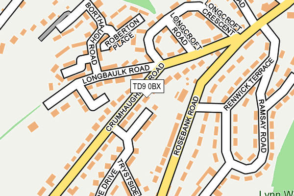 TD9 0BX map - OS OpenMap – Local (Ordnance Survey)