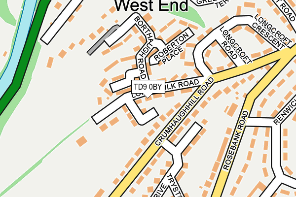 TD9 0BY map - OS OpenMap – Local (Ordnance Survey)