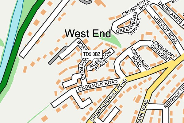 TD9 0BZ map - OS OpenMap – Local (Ordnance Survey)