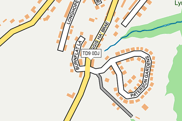 TD9 0DJ map - OS OpenMap – Local (Ordnance Survey)