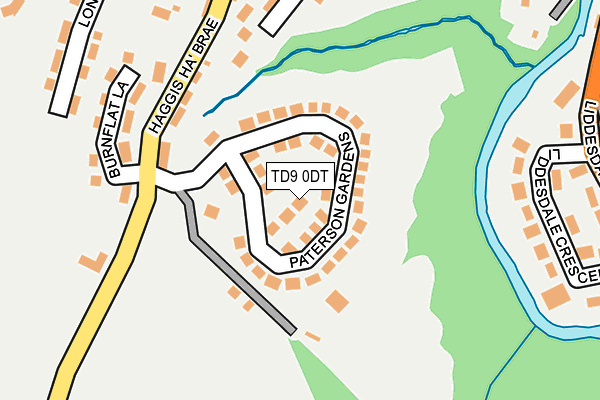 TD9 0DT map - OS OpenMap – Local (Ordnance Survey)